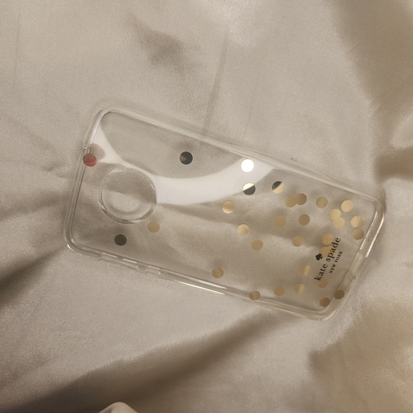 Kate Spade Moto Z Clear with Gold Polka Dots Hard Shell Phone Case NWT - Picture 10 of 10